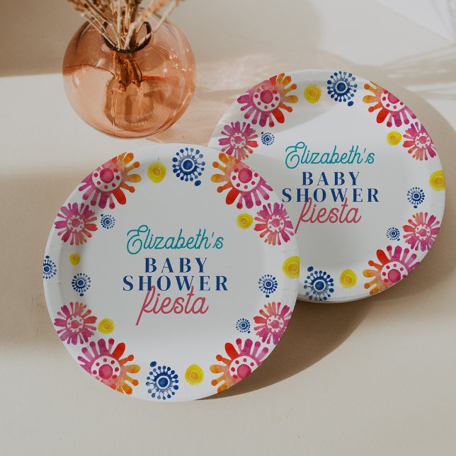 Colorful Baby Dusche Mexican Fiesta Pappteller (Colorful Baby Shower Mexican Fiesta Paper Plates)