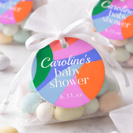 Colorful Baby Shower Abstract Waves Modern Custom Geschenkanhänger