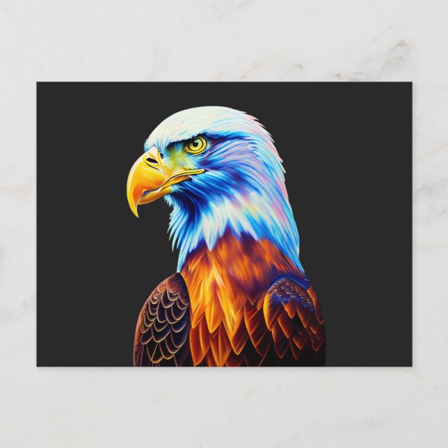 Colorful Bald Eagle Art Postkarte (Vorderseite)