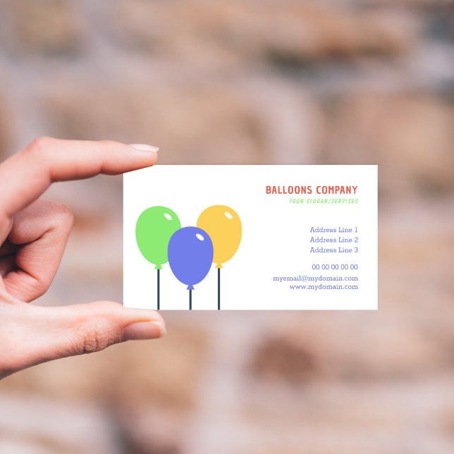 Colorful Balloons Business Card Visitenkarte (Colorful Balloons Business Card)
