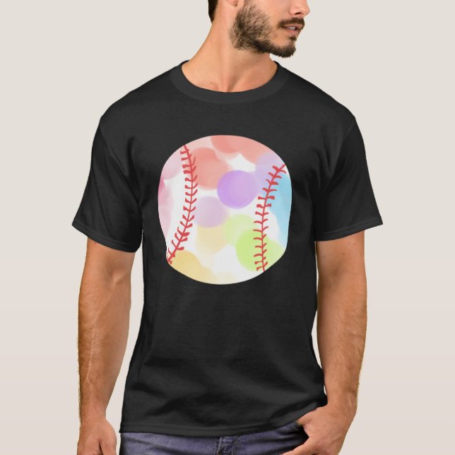 Colorful Baseball Baseball Player T-Shirt (Vorderseite)