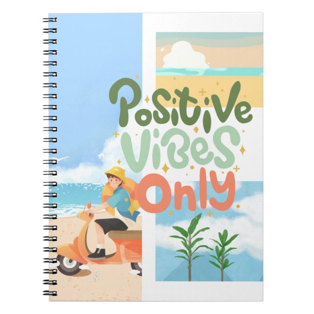 Colorful Beach Notebook - Positive Vibes Notizblock (Vorderseite)