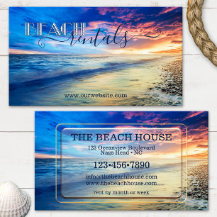 Colorful Beach Rentals Business Card Visitenkarte