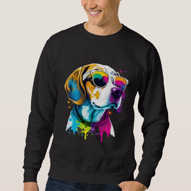 Colorful Beagle Pop Dog Dad Mom Dog   1 Sweatshirt (Vorderseite)