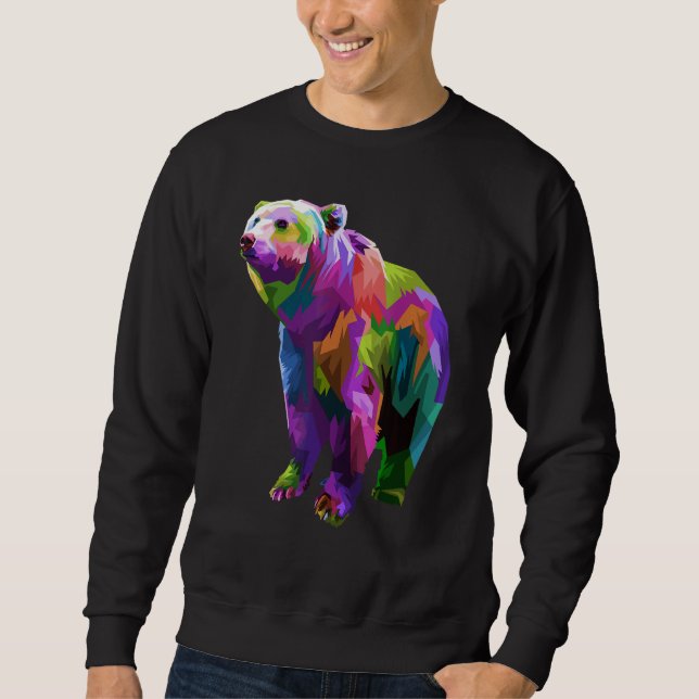 Colorful Bear Art Graphic Sweatshirt (Vorderseite)