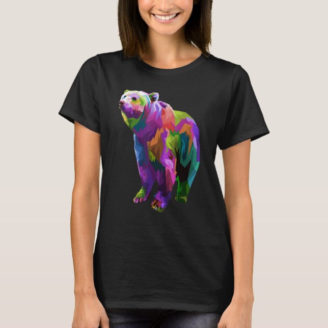 Colorful Bear Art Graphic T-Shirt (Vorderseite)