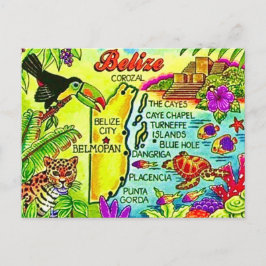 Colorful Belize Postcard Postkarte