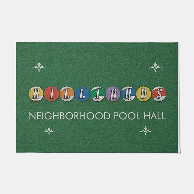 Colorful Billiards Doormat, Pool Game Fußmatte (Vorderseite)
