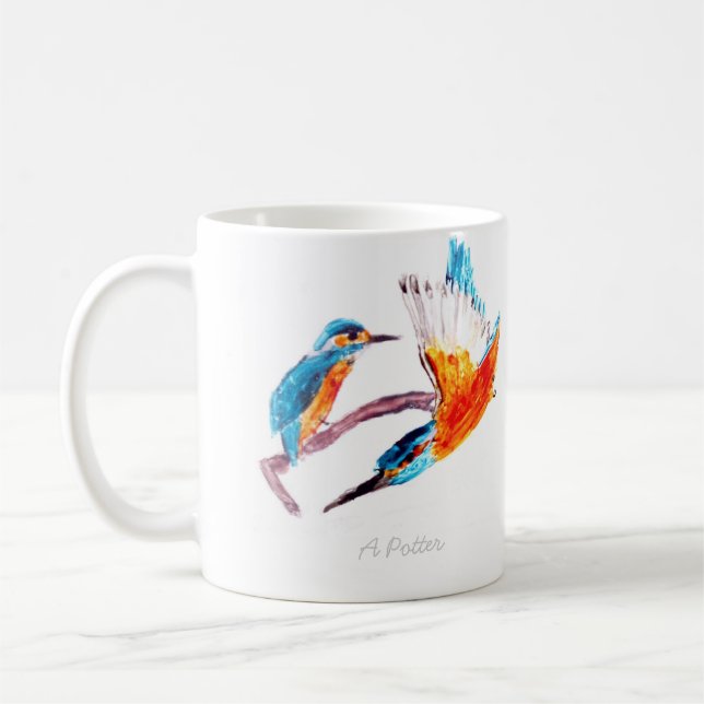 Colorful Bird Art Kingfischarts Kaffeetasse (Links)