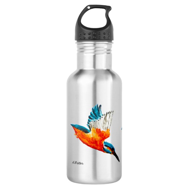 Colorful Bird Art Kingfisher Trinkflasche (Vorderseite)