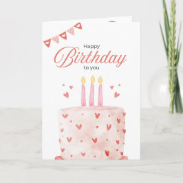 Colorful Birthday Cake Greeting Card Karte