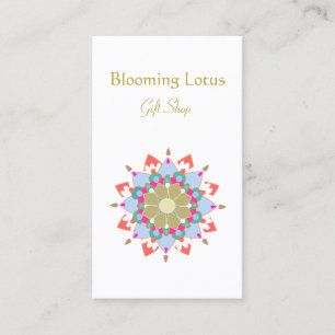 Colorful Blooming Lotus Mandala Visitenkarte
