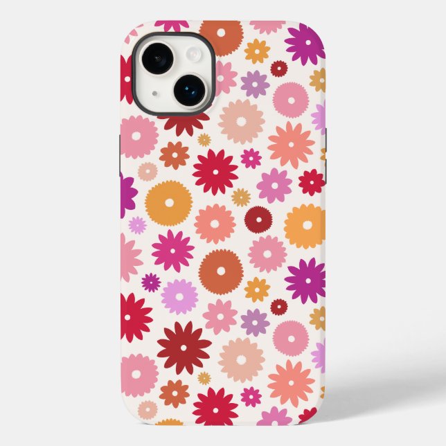 Colorful Blooms Pattern Case-Mate iPhone Hülle (Rückseite)