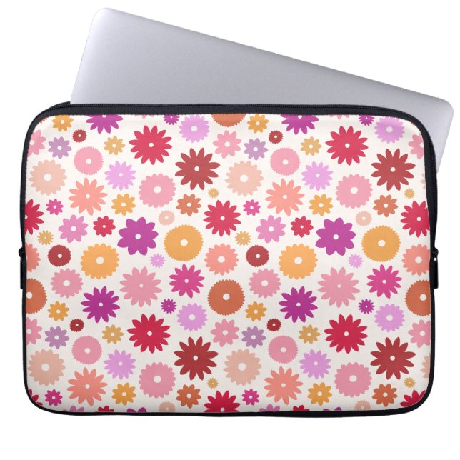 Colorful Blooms Pattern Laptopschutzhülle (Vorderseite)