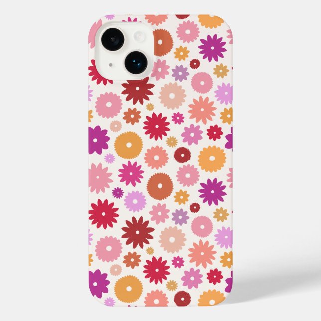 Colorful Blooms Repeat Pattern iPhone Hülle (Rückseite)