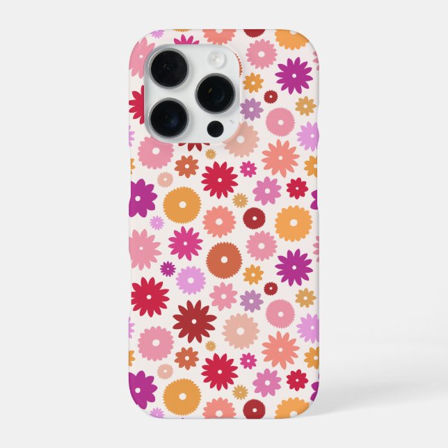 Colorful Blooms Repeat Pattern iPhone Hülle (Rückseite)