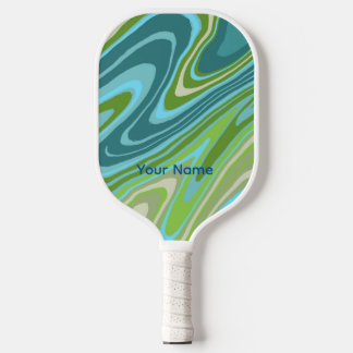 Colorful blue and green abstract phone case pickleball schläger