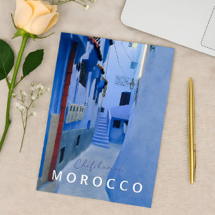 Colorful Blue Chefchaoun Marokko Medina Postkarte