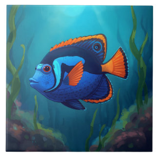 Colorful Blue Orange Tropical Fish and Coral Reef  Fliese
