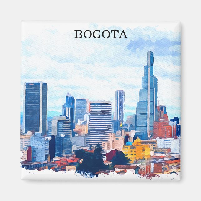 Colorful Bogota Colombia City Magnet (Vorne)
