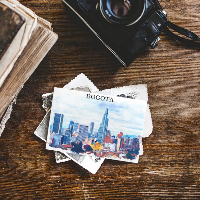 Colorful Bogota Colombia City Postkarte (bogota colombia vintage city postcard)