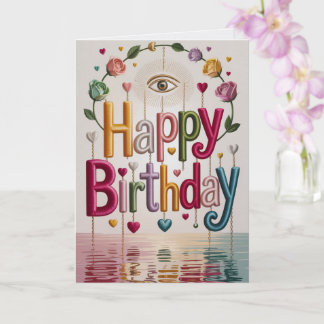 Colorful Boho Birthday Card Dreamy Spiritual Vibe Karte
