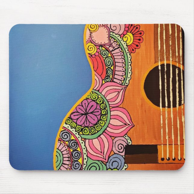Colorful Boho Guitar Mousepad (Vorne)