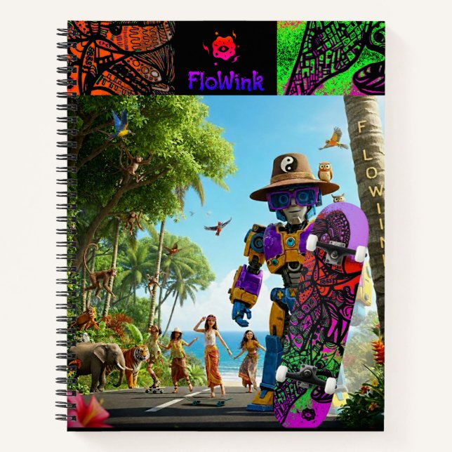 Colorful Boho Ninja  Notizbuch (Vorderseite)