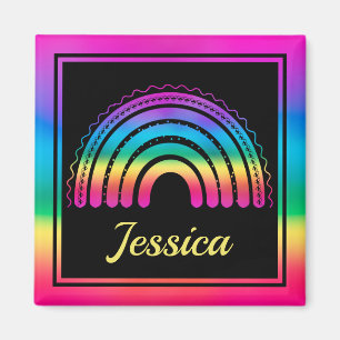 Colorful Boho Rainbow Magnet