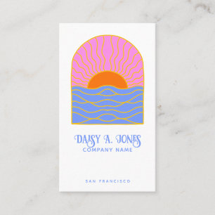 Colorful Boho Sunrise Business Card Visitenkarte