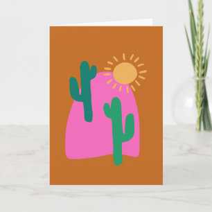 Colorful Boho Wüste Cactus Art Illustration