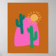 Colorful Boho Wüste Cactus Art Illustration Poster (Vorne)
