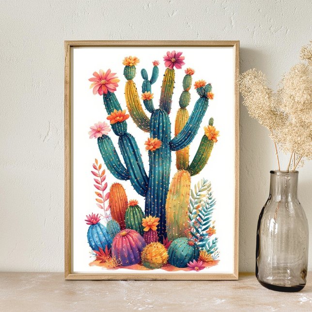 Colorful Boho Wüste Cactus Art Poster (Von Creator hochgeladen)