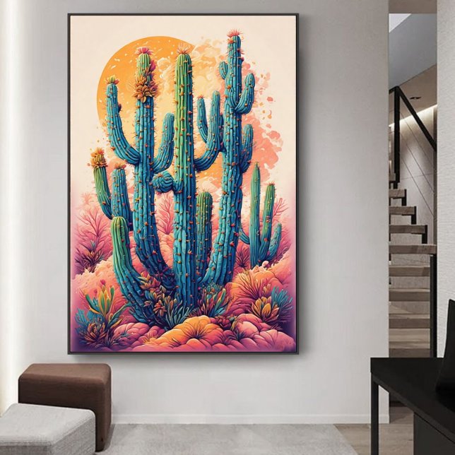 Colorful Boho Wüste Cactus Art Poster (Von Creator hochgeladen)