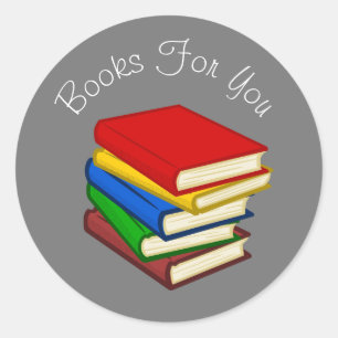 COlorful books design book business branding Runder Aufkleber