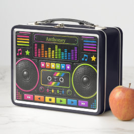 Colorful Boombox Music Player Personalized Kids  Metall Brotdose
