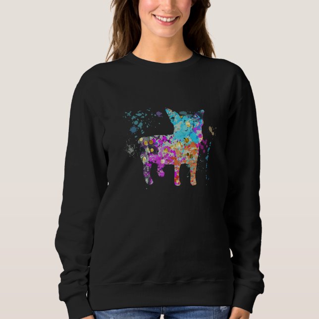 Colorful Boston Terrier  Dog Boston Terriers Sweatshirt (Vorderseite)