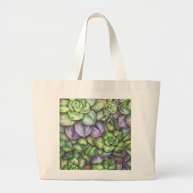 Colorful Botanical Illustration Tote Bag Jumbo Stoffbeutel (Vorne)