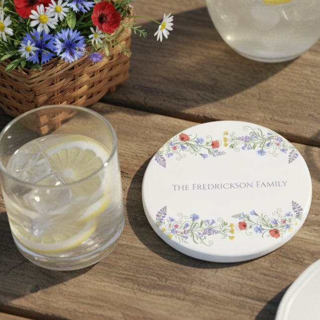 Colorful Botanical Realtor Closing Gift Getränkeuntersetzer (Floral personalized drink coaster)