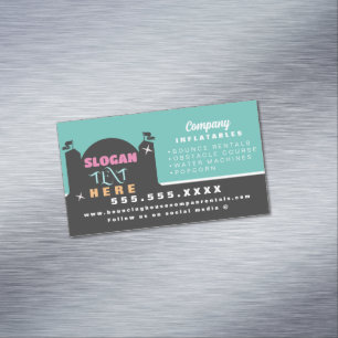 Colorful Bouncy House Party Carnival Rentals Magnetische Visitenkarte