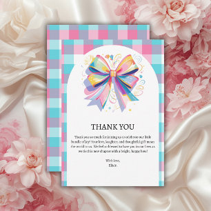 Colorful Bow Baby Dusche Dankeskarte