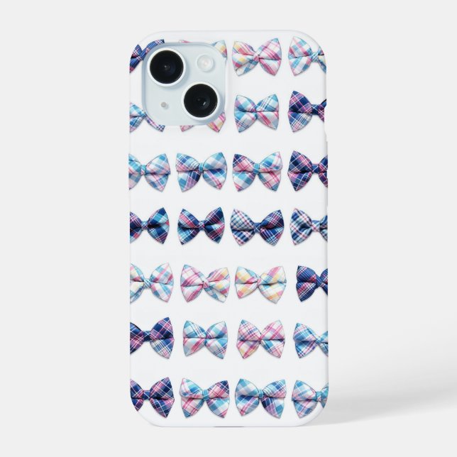 Colorful Bow Tie Pattern Phone Case iPhone 15 Hülle (Rückseite)