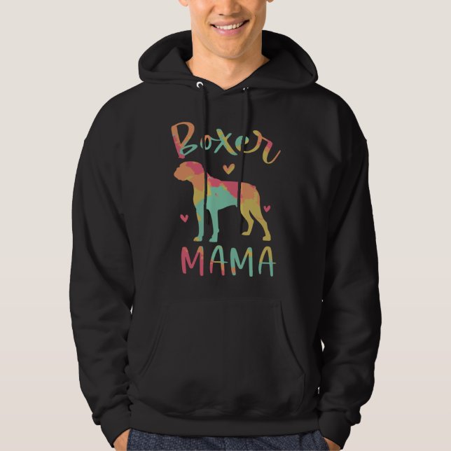 Colorful Boxer Dog Watercolor Hoodie (Vorderseite)