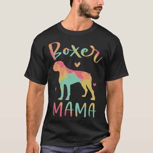 Colorful Boxer Dog Watercolor T-Shirt (Vorderseite)