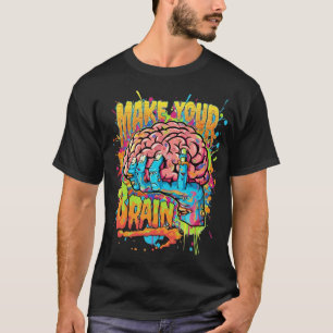 Colorful Brain Street Art T - Shirt