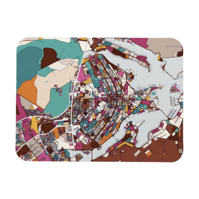 Colorful Brasilia Map Magnet (Horizontal)
