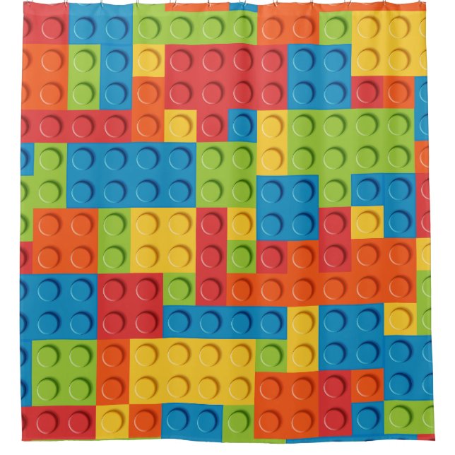Colorful bricks kids pattern duschvorhang (Vorderseite)