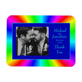 Colorful Bright Rainbow Wedding Danke Magnet