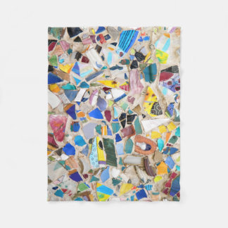 Colorful broken pottery wall picture very unusual fleecedecke