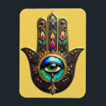 Colorful Brown Gold Hamsa Rainbow Color Third Eye Magnet<br><div class="desc">You are viewing The Lee Hiller Photography Art and Designs Collection of Home and Office Decor,  Apparel,  Gifts and Collectibles. The Designs include Lee Hiller Photography and Mixed Media Digital Art Collection http://LeeHiller.com</div>